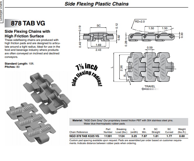 Поворотные термопластичные цепи и звезды 11012а System plast