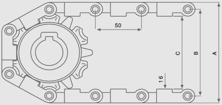 Прямоходные модульные ленты с шагом 50 мм